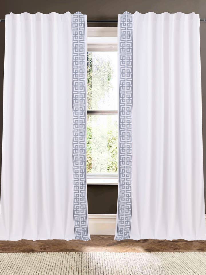 Camio White 108" Linen Cotton Blend Drape for wholesale by Creative Threads, Inc.