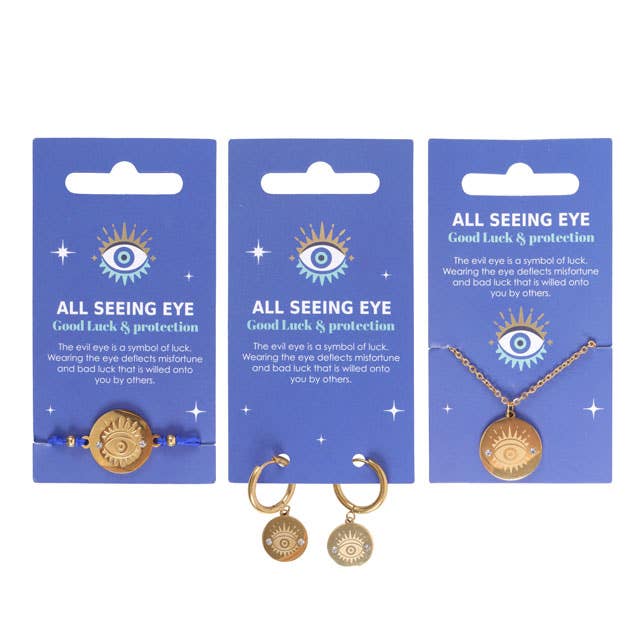 Something Different Wholesale - Wholesale Jewelry Set - Set of 18 All Seeing Eye Jewellery Pieces on Display1