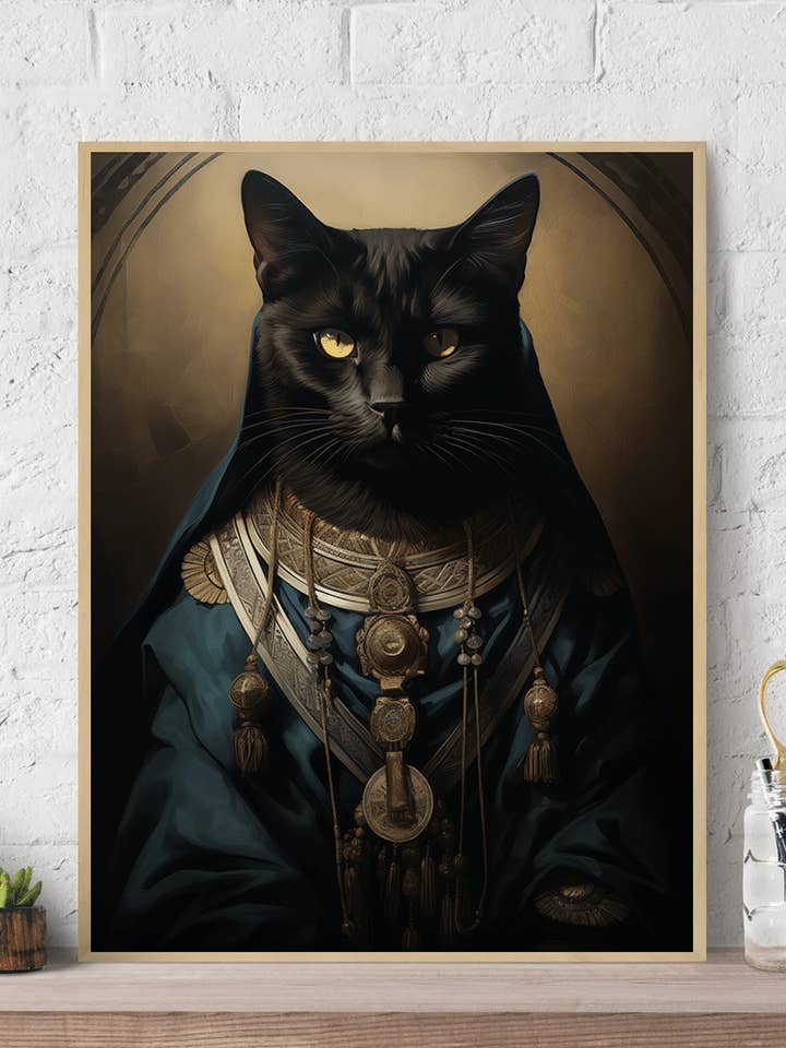 Impression murale sur toile de chat noir égyptien pour la vente par Arttique - Artistry Canvas Prints