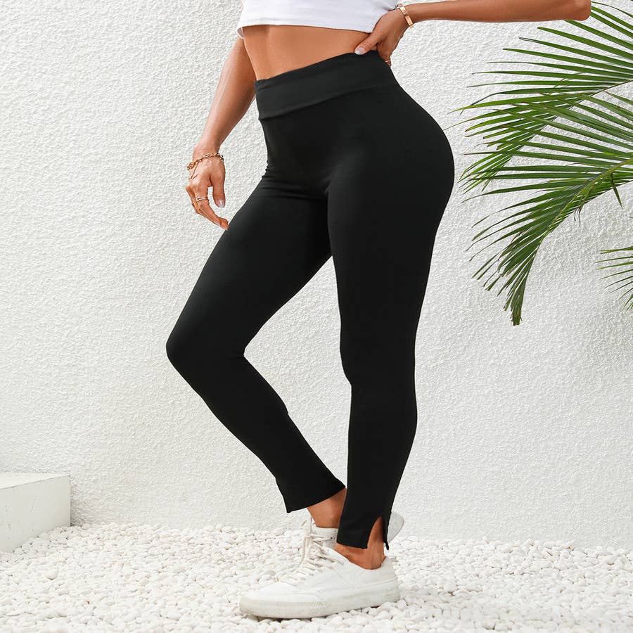 Purchase Wholesale flare leggings with slits. Free Returns & Net 60 Terms  on Faire