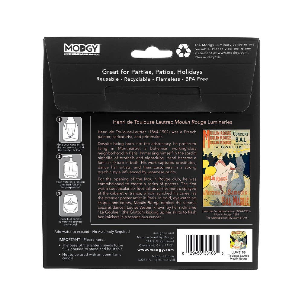Modgy - Wholesale Lantern - Luminary - Henri de Toulouse-Lautrec Moulin Rouge4