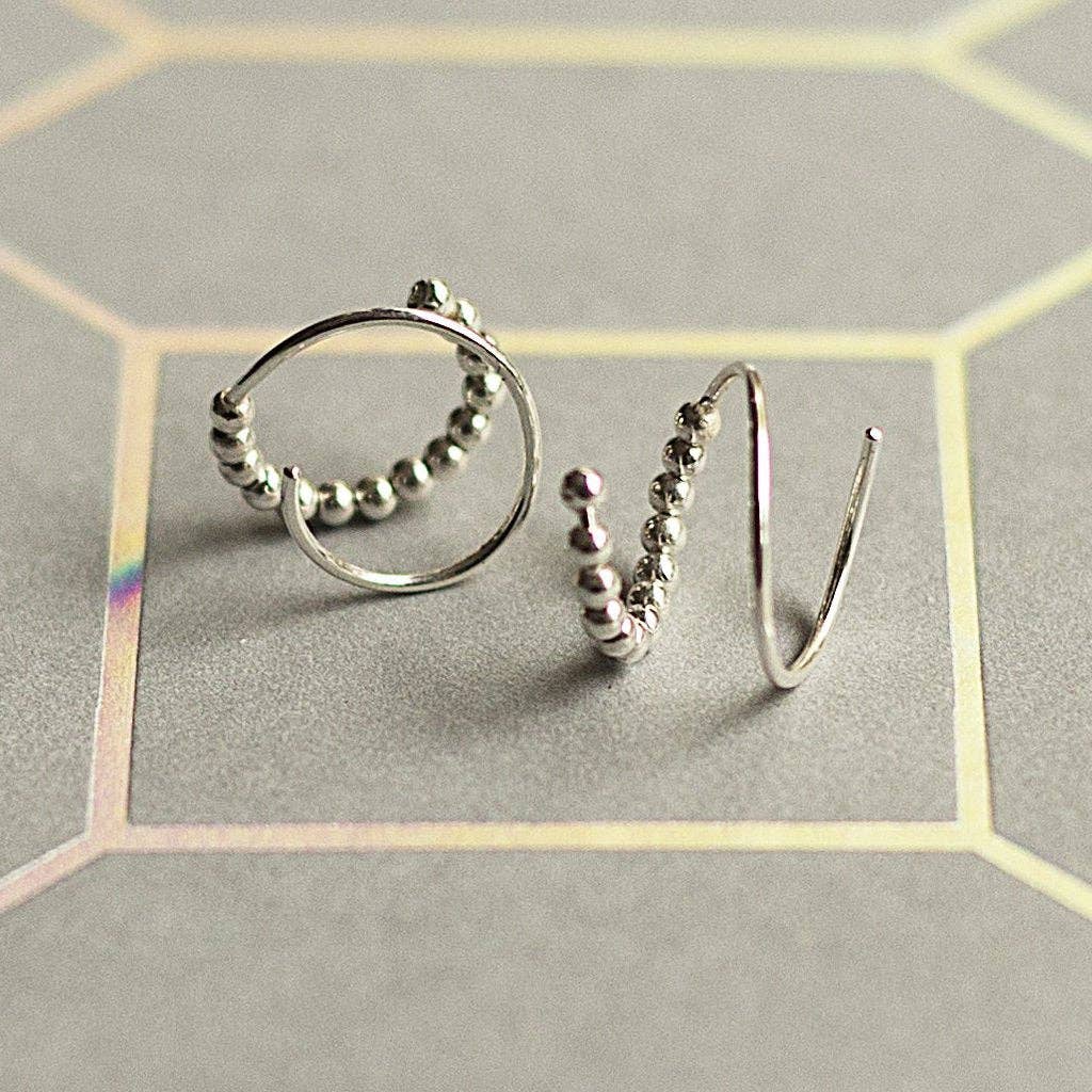 Fashion Double Nose Hoop Ring For Piercing Nose Hoop Women Spiral Earrings  Set 2 | eBay