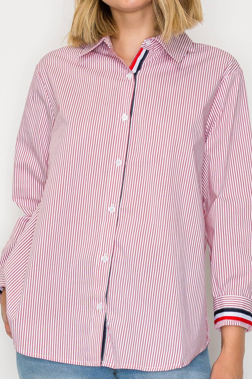 Joh Apparel – wholesale Blouse – Women’s – Jasmine Cotton Pinstripe Shirt16