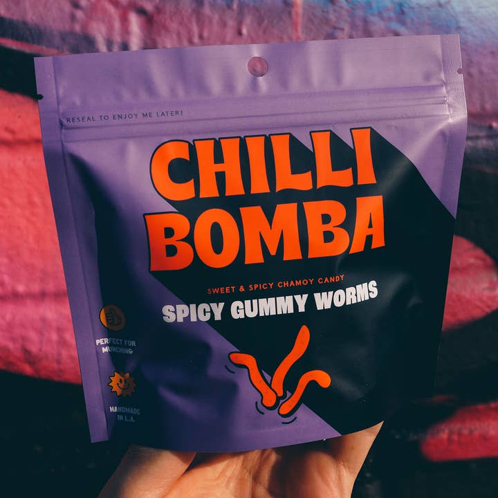 Chilli Bomba - Wholesale Gummy - Chilli Bomba Spicy Gummy Worms Chamoy Candy - 12ct/8oz3