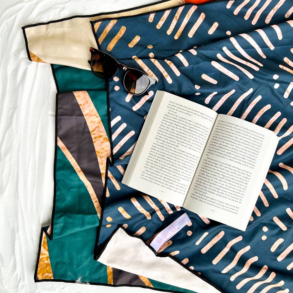 Buzzee - Vendita all'ingrosso Telo mare - Asciugamani da spiaggia bifacciali, resistenti alla sabbia, asciugatura rapida, Sunrise2