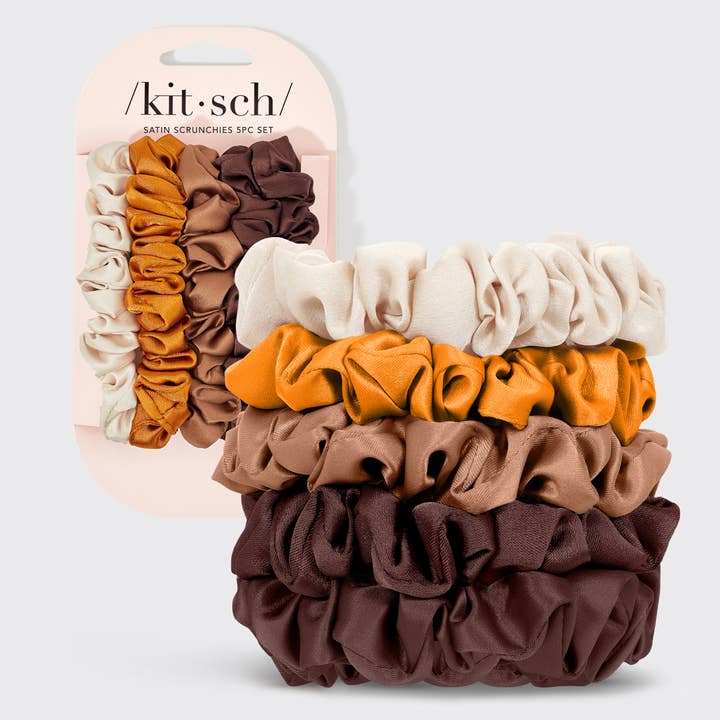 Satin Petite Scrunchies 5pc Set- Sedona for wholesale by KITSCH
