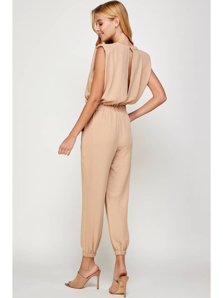 Strut & Bolt – wholesale Jumpsuit – Women's – Shoulder Muscle Padded Sleeveless Jogging Jumpsuit