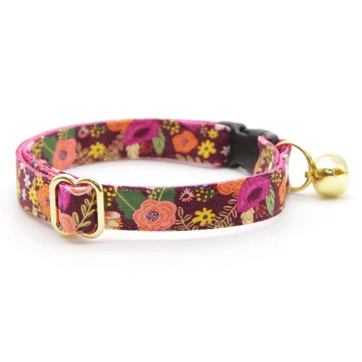 Made By Cleo - Wholesale Pet Collar - Cat - "Harvest Wine" - Floral Cat Collar1