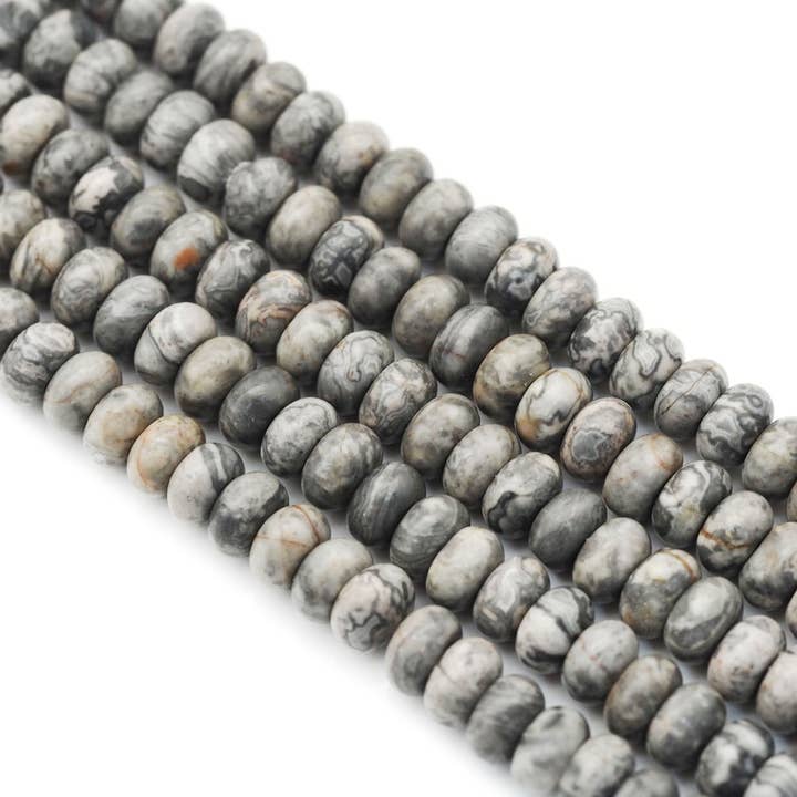 Perles lisses en jaspe véritable, 5 x 8 mm, Sku #U1418 pour la vente par BestBeads&Beyond