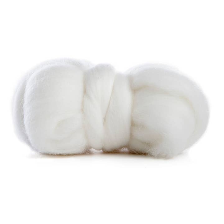 Top en laine mérinos Roving, Blanche-Neige, 1 once pour la vente par Desert Breeze Distributing