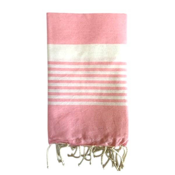 Fouta Paul powder pink, Recycled cotton beach towel 200x100cm for wholesale by SoBeach