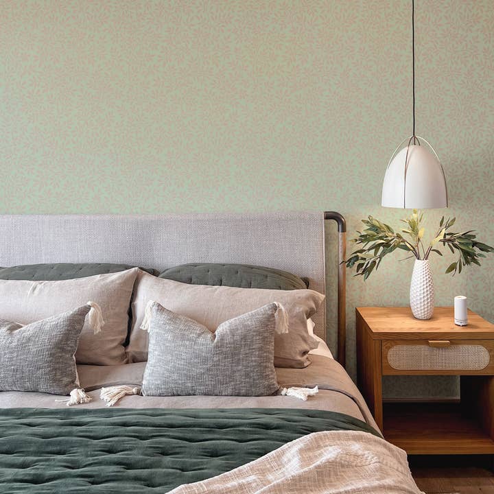 Vintage Vine Teal Peel and Stick Wallpaper for wholesale by Tempaper & Co ®