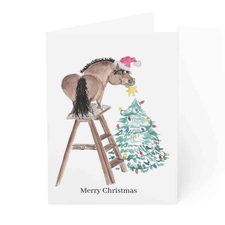 Sona Equestrian - Wholesale Christmas Card - Adorable Ponies Single Greeting Card2