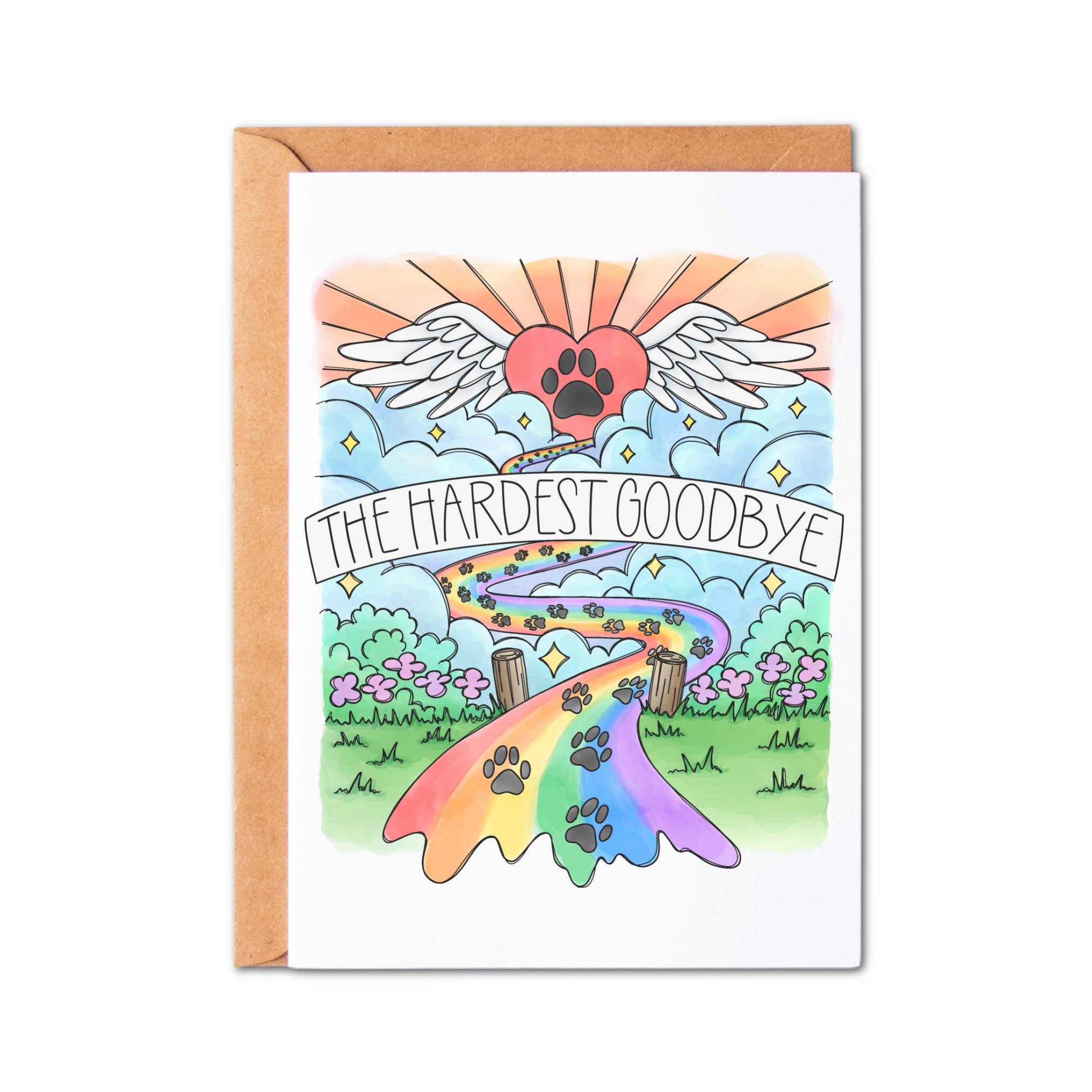 Simply Crafty - Wholesale Sympathy Card - Pet Loss Hand Drawn Watercolor Sympathy Greeting Card