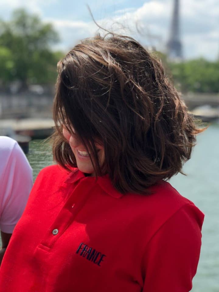 Red France Unisex Polo - Navy Blue Embroider for wholesale by FRANCE XXI