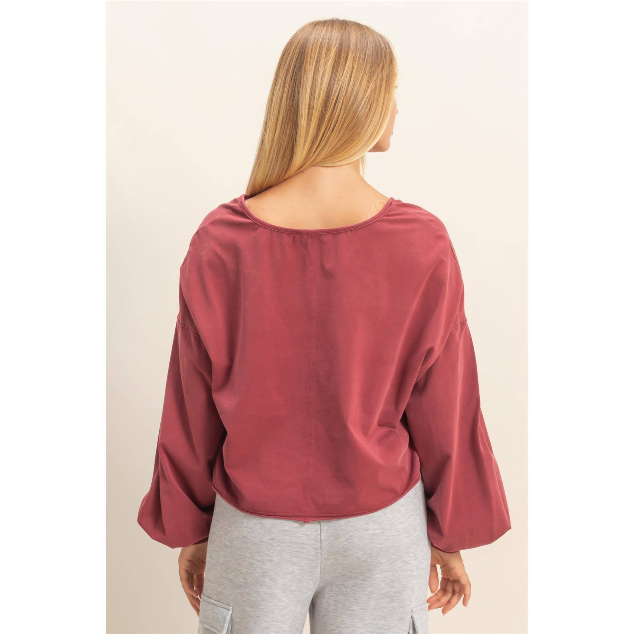 HYFVE - Wholesale Knit Top - Women's - Mineral Washed Casual Long-Sleeve Top4