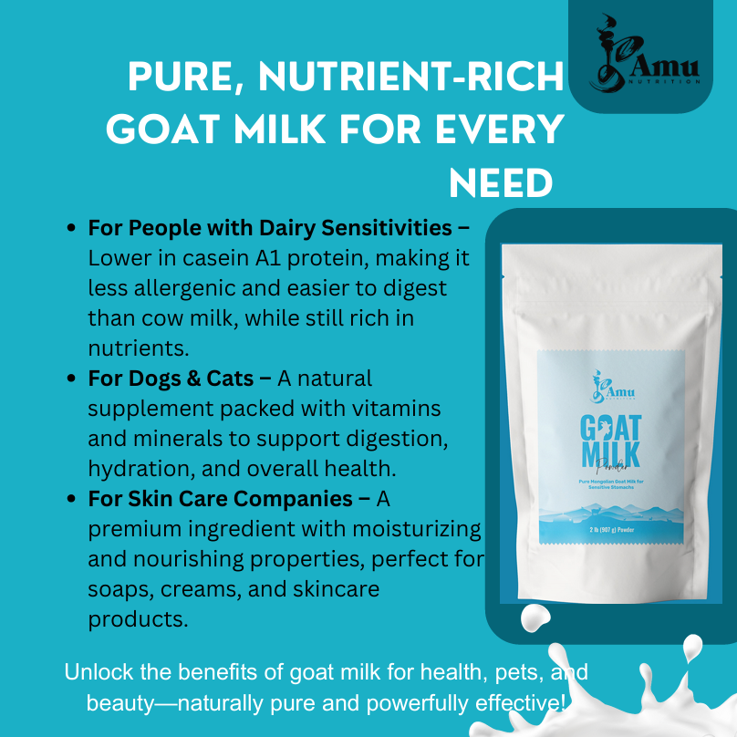 Amu Nutrition - Wholesale Protein/superfood powder - Pure Goat Milk Powder 1lb– Ideal for Baking, Pets, Cosmetics4