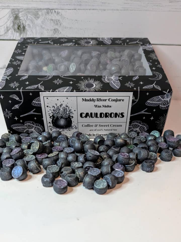 Cauldron Mini Soy Wax Melt Box for wholesale by Muddy River Conjure