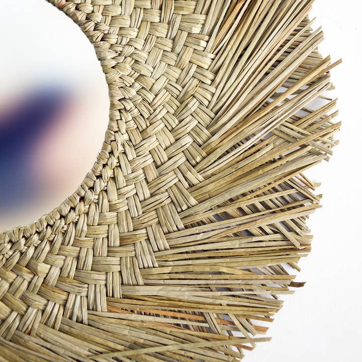 BLUE MANGO - Wholesale Wall Mirror - Bohemian woven mirror1