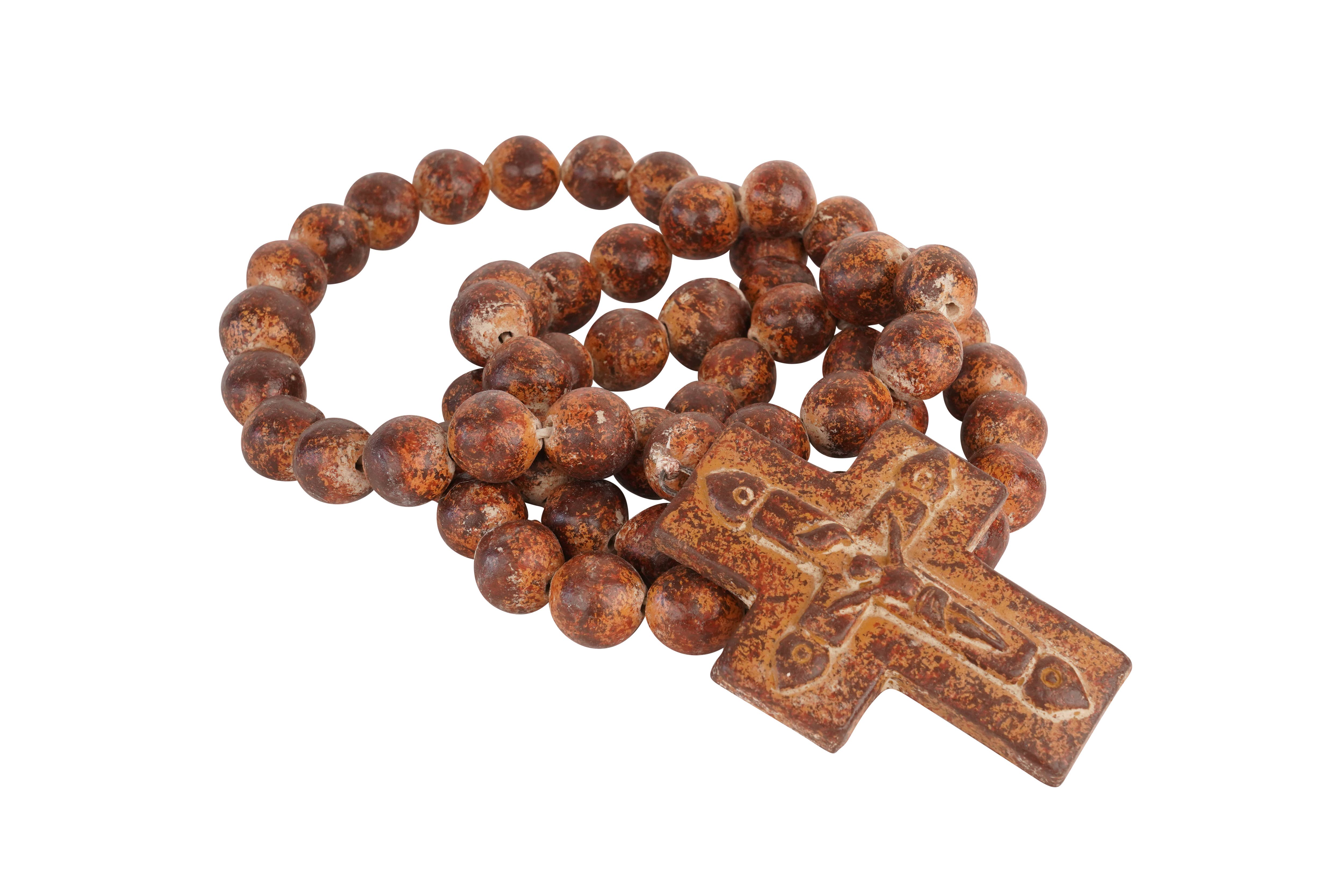 My Amigos Imports - Wholesale Prayer Beads Necklace - CLEARANCE-Medium Clay Rosary-Beads-Rustic-32-35-Medium-$220