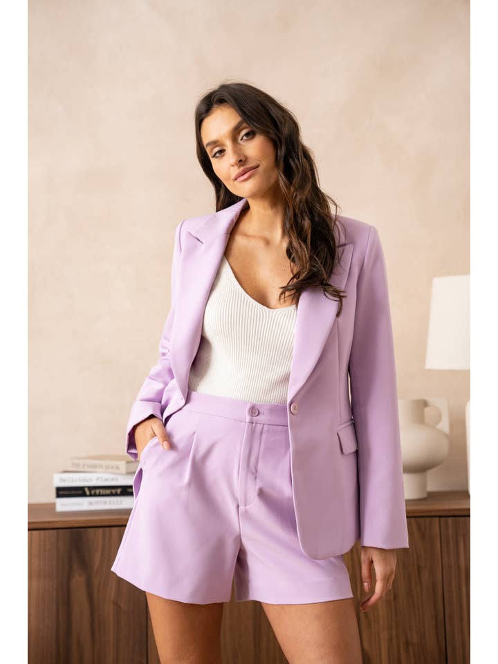 Attentif Paris - Vendita all'ingrosso Giacca elegante - Donna - Giacca aderente con bottone singolo, semplice - Collezione Timeless50