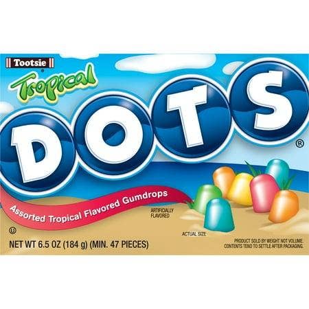 Tootsie Roll Dots Tropical 12 Count Theater Box 6.5 Ounce Each for wholesale by Long Island Candy Factory