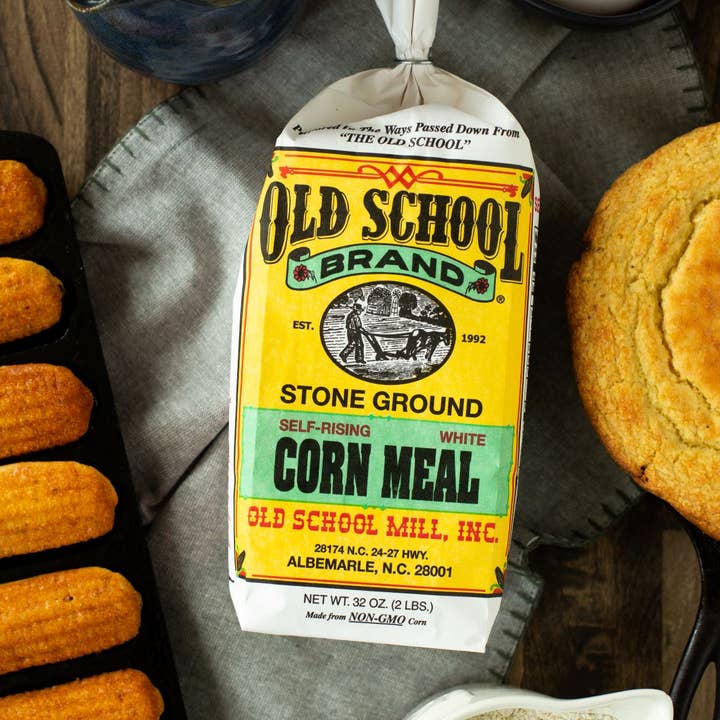 Old School Brandâ„¢ - Wholesale Cornmeal - Self Rising White Corn Meal, 30oz.