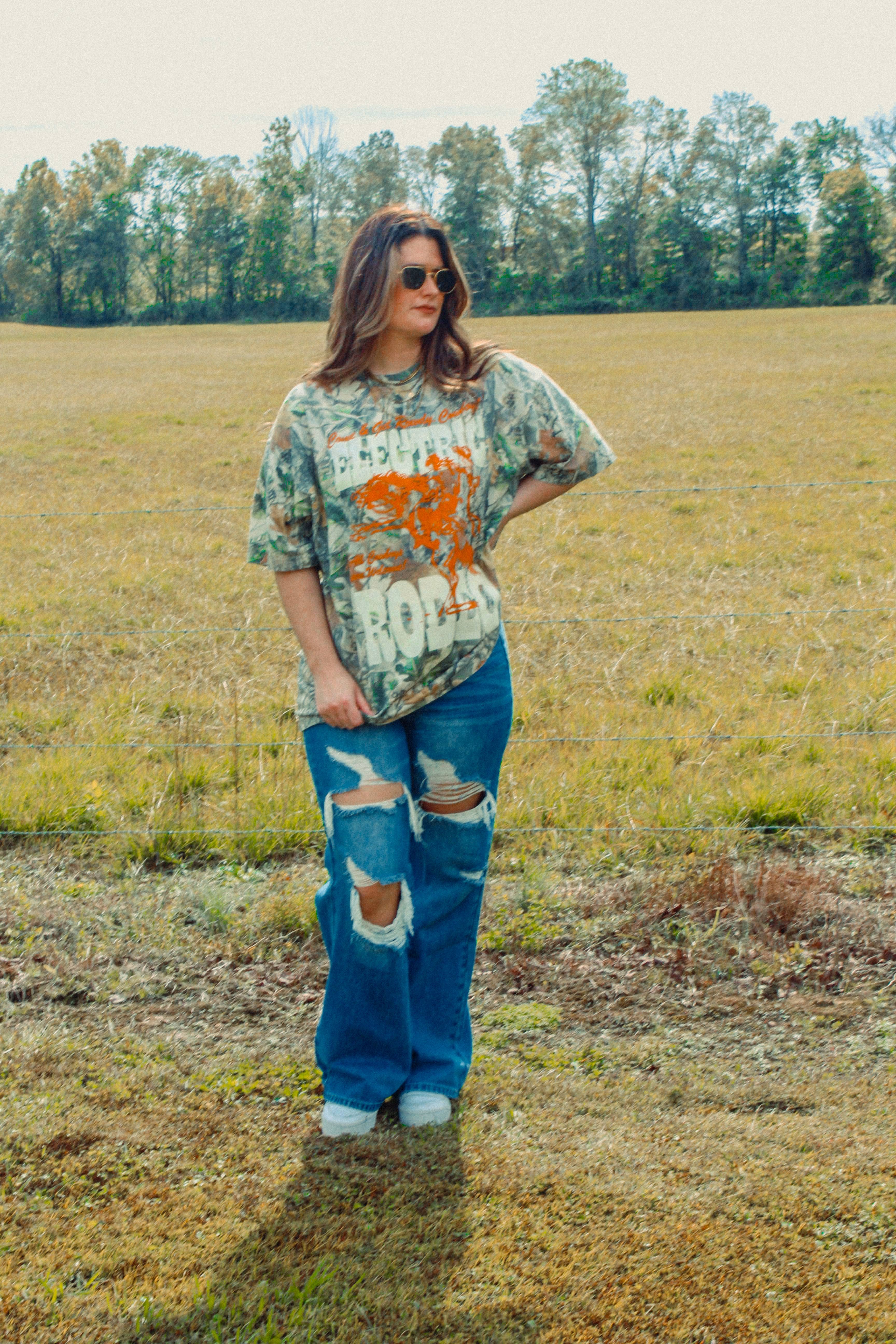 The Clandestine Underground - Wholesale T-shirt met print - Uniseks - Camo Elektrische Rodeo, Country Western Boxy Katoenen T-shirt8