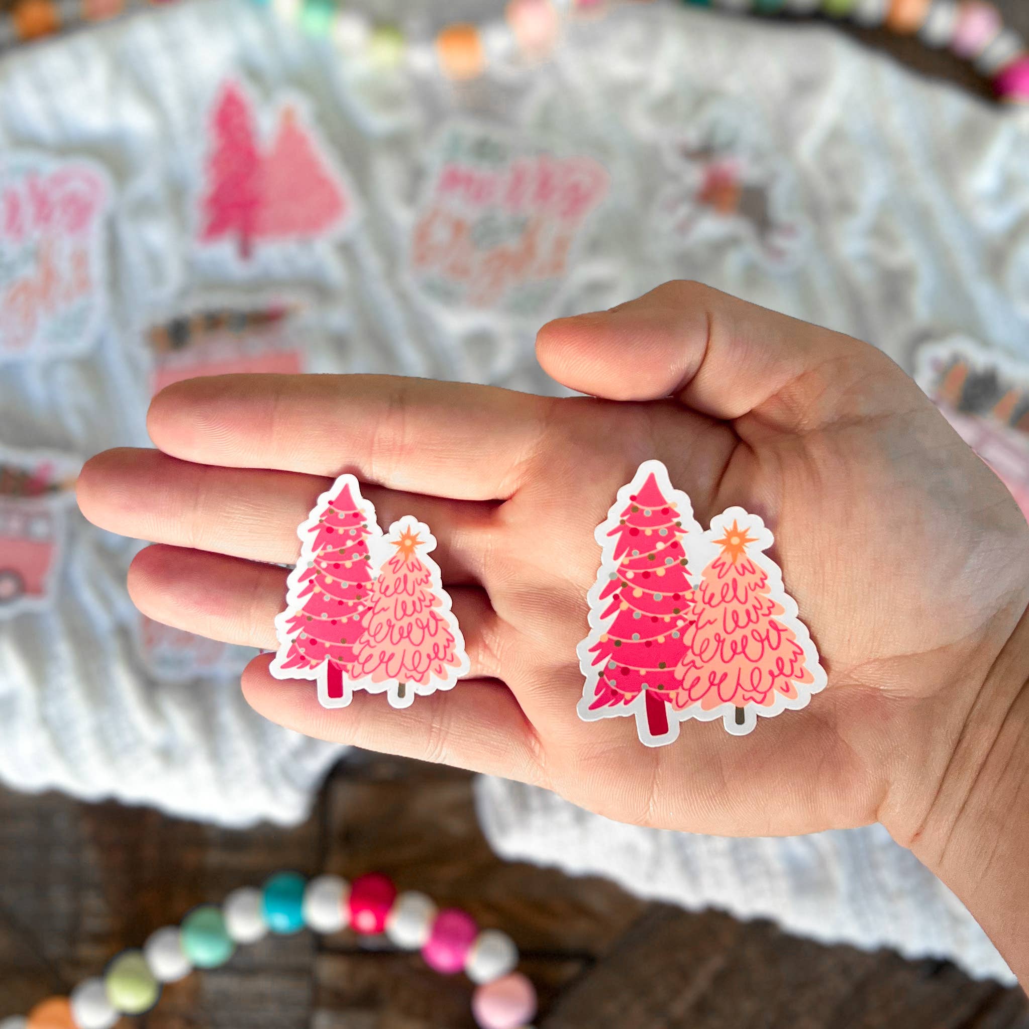 Little Turkey Shoppe - Vente Autocollant - Autocollant de Noël en vinyle Boho Pink4