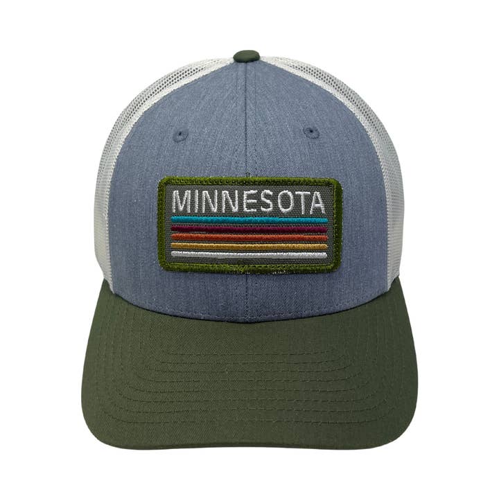 Gracie Designs - Wholesale Trucker Hat - Unisex - Trucker Hat - Olive & Gray - Customizable Retro Patch