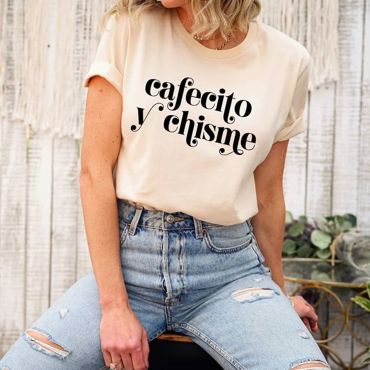 Cafecito Y Chisme T-shirt for wholesale by VibeClothing