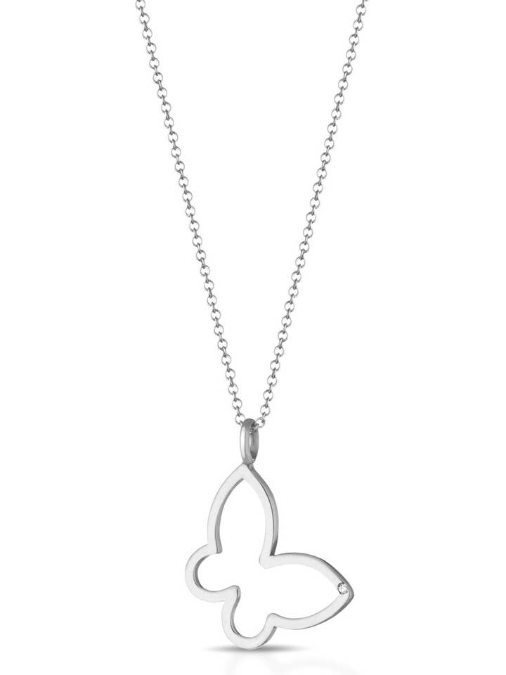 COLAR DE BORBOLETA E DIAMANTE por atacado de Melissa jewels