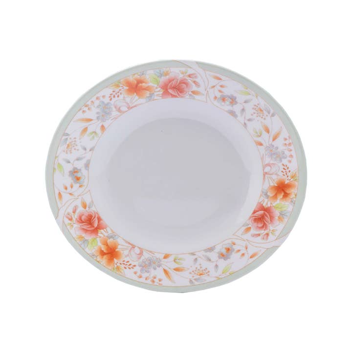 Melamine Floris Round Plate 6.5" – Durable Floral Dinner Plate for wholesale by KEY Company