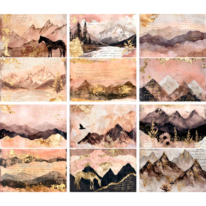 Mountains A5 Rice Papers, 8 x 10.5 inch (A4) for wholesale by Craft Kreatively