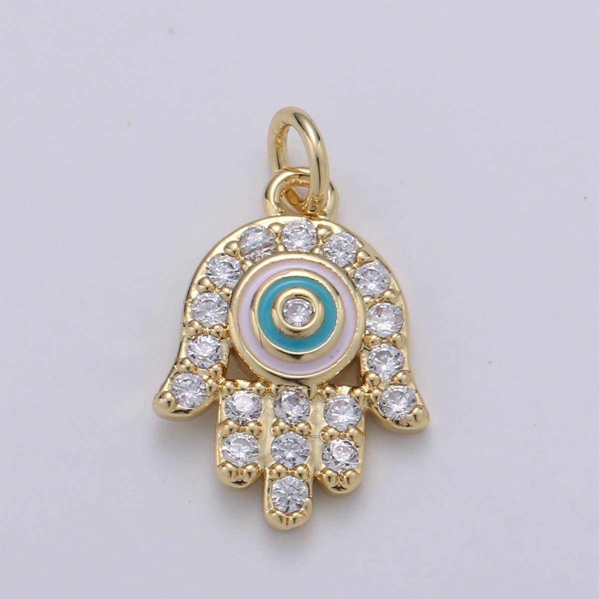 Aim Eternal - Wholesale Individual Charm/Pendant - 24K Gold Filled Pink Tosca Palm Charm D-9070