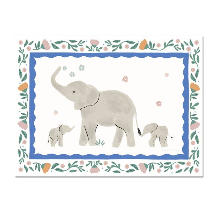 Elefantkonsttryck | Safarityck | Barnkammarekonsttryck för wholesale av Minibeau