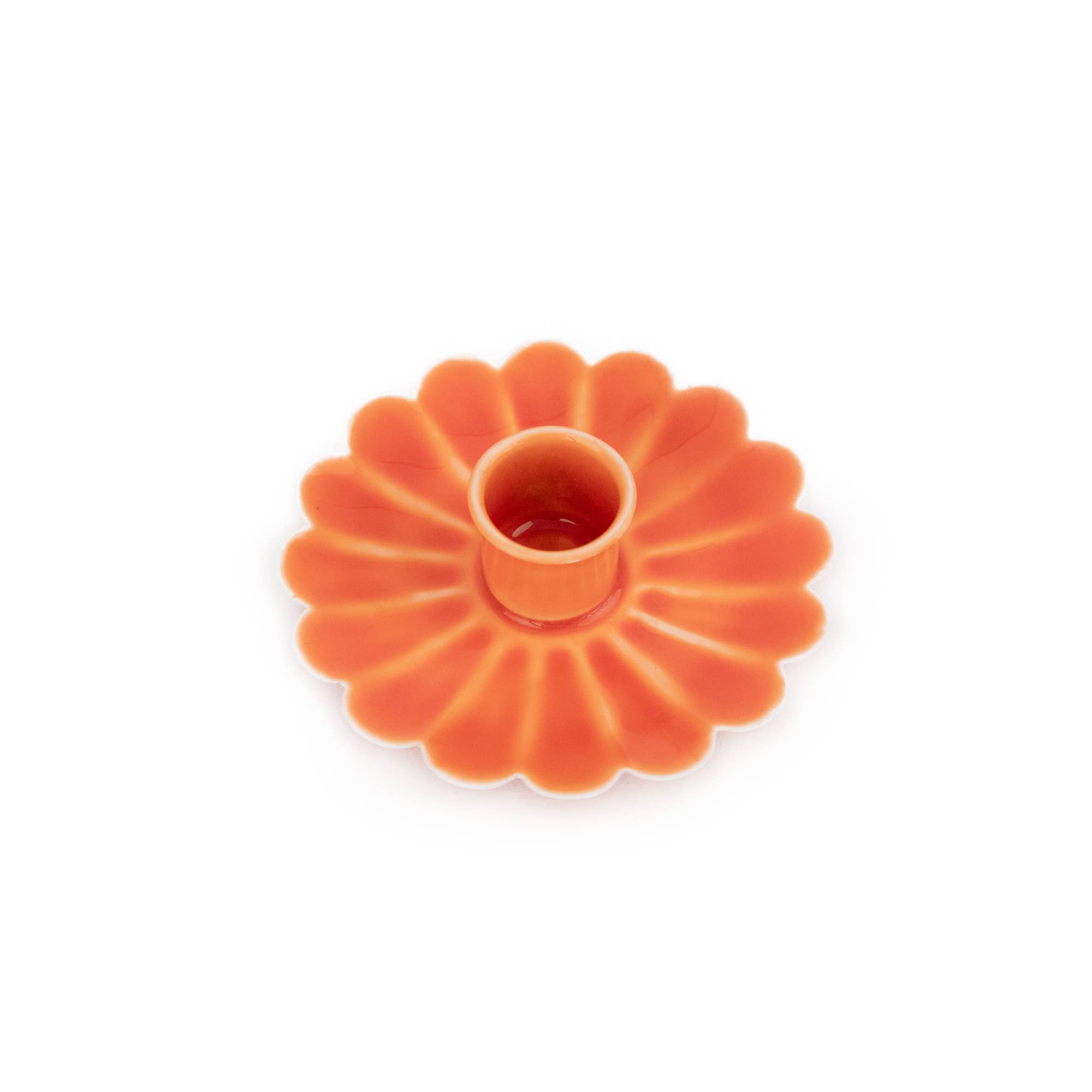 Helio Ferretti Candles & Co. - Wholesale Candle Holder - ORANGE FLORAL CANDLEHOLDER HF