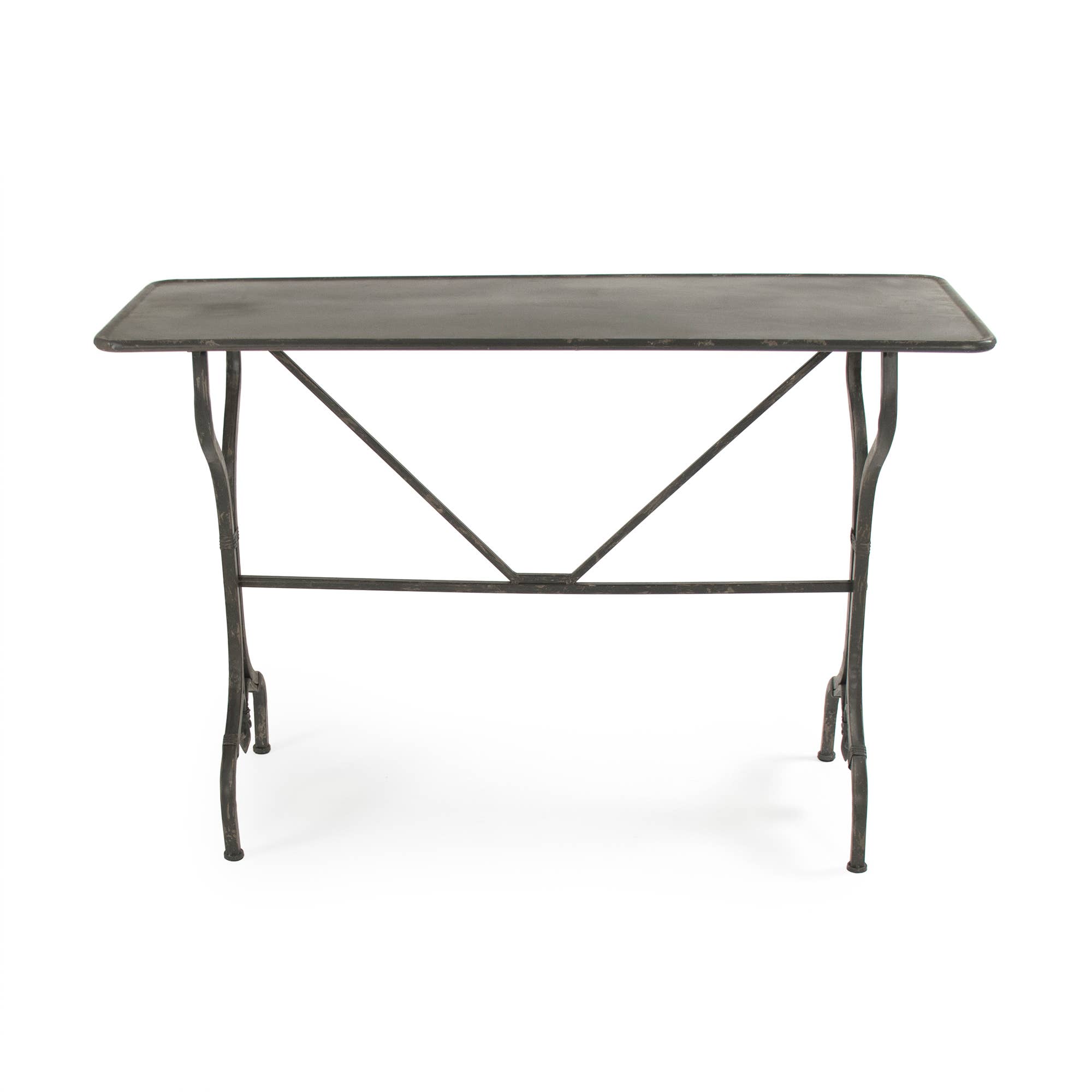 Distressed Dark Grey Iron Wall Table for wholesale on Faire1