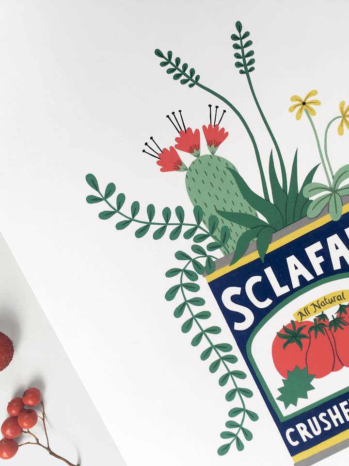 Cactus art print (A3 + A4) for wholesale by Holly Maguire