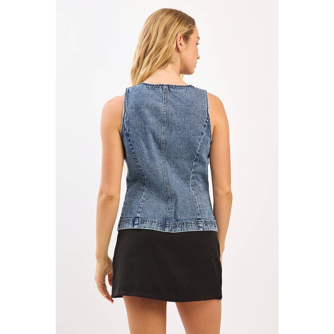 mittoshop - Wholesale Tanktop - Dames - BOOTHALS AANGESLOTEN MOUWLOOS DENIM VEST7