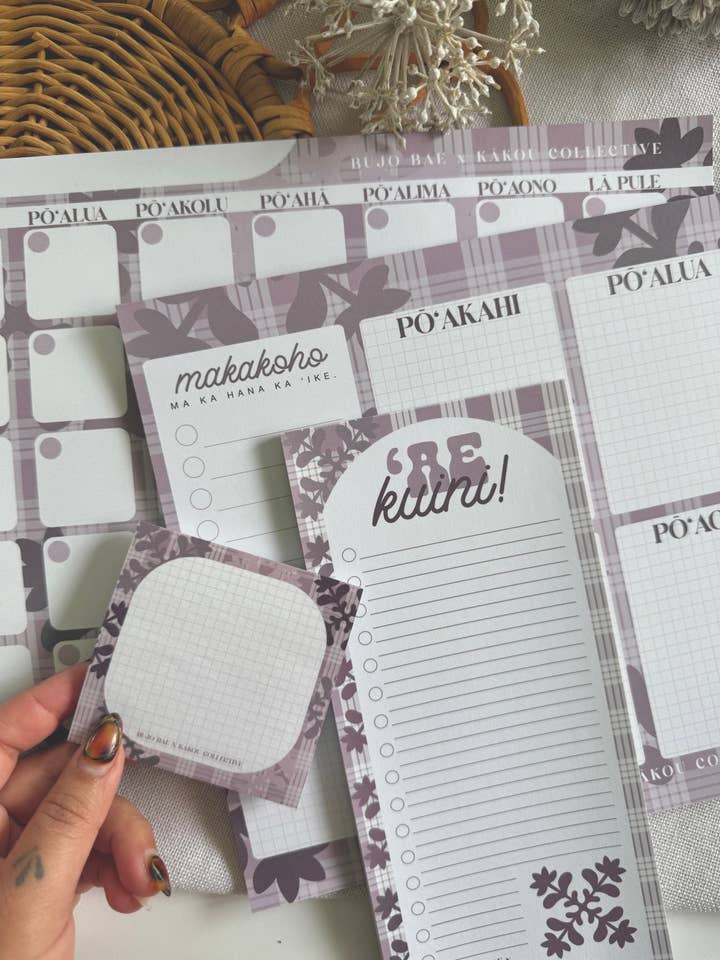 Naupaka Kapa Kuiki x Palaka | Monthly Notepad for wholesale by Bujo Bae