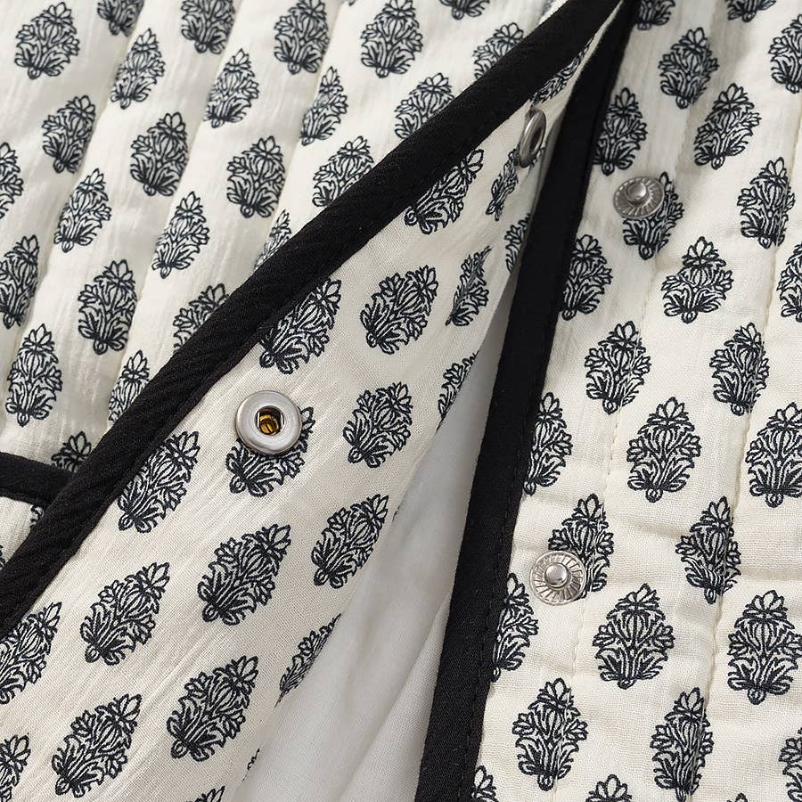 BLACKWHITE Printed round-neck quilted cotton-padded jacket for wholesale on Faire6