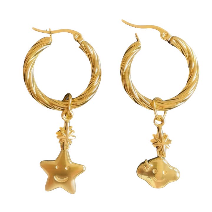 Sunny Side Hoops – Gandmade Playful Earrings for wholesale by Lucy Andy Jewellery