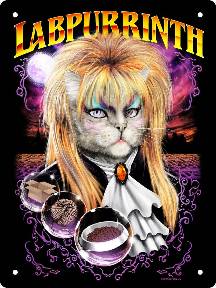 Horror Cats Horror Cats Labpurrinth Mini Tin Sign for wholesale by Grindstore