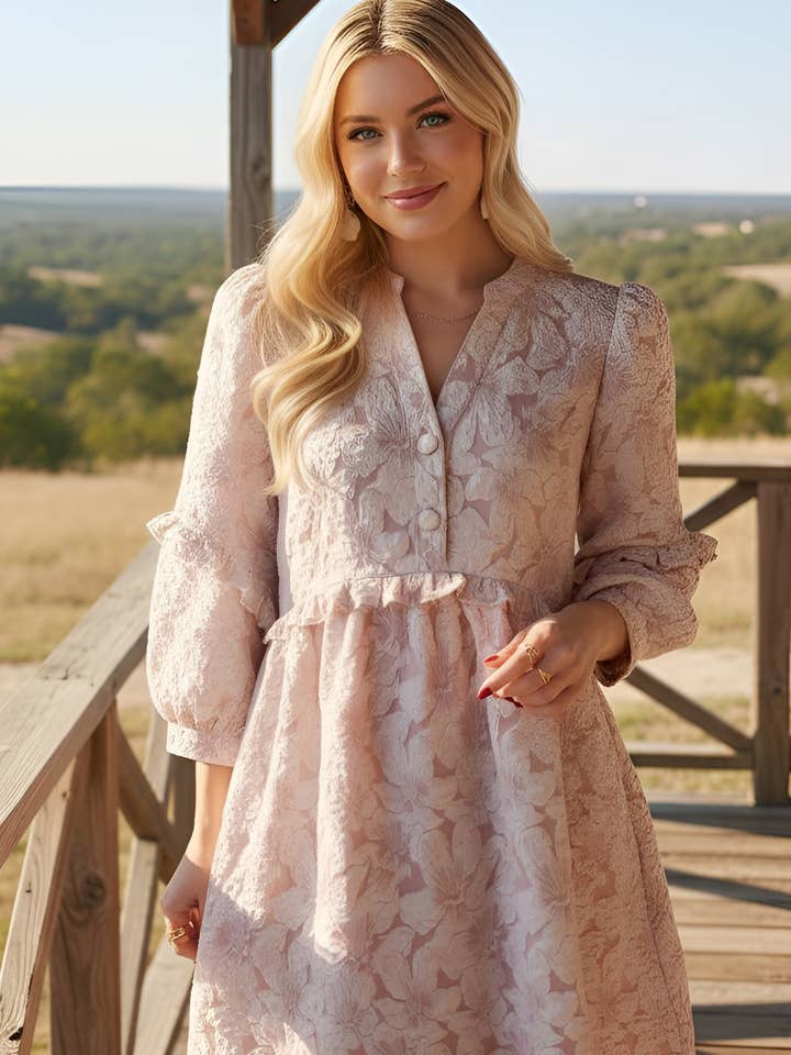 Jacquard-Kleid mit Blumenmuster für den Großhandel von BEESON RIVER