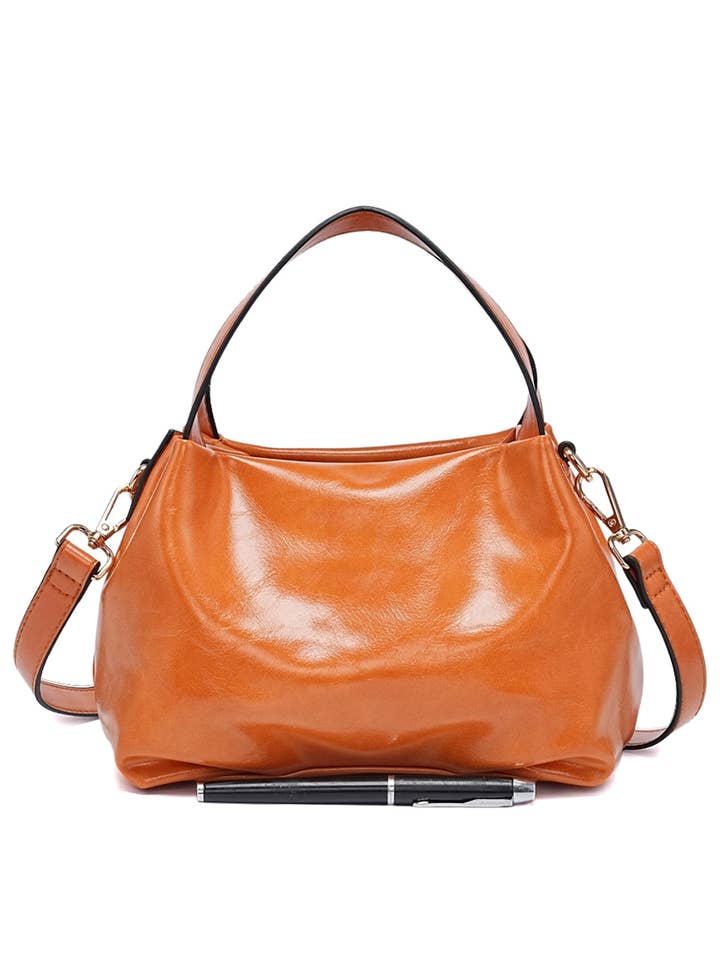 Mångsidig handväska och axelremsväska med elegant, glänsande dragkedja D för wholesale av Ellas Trading