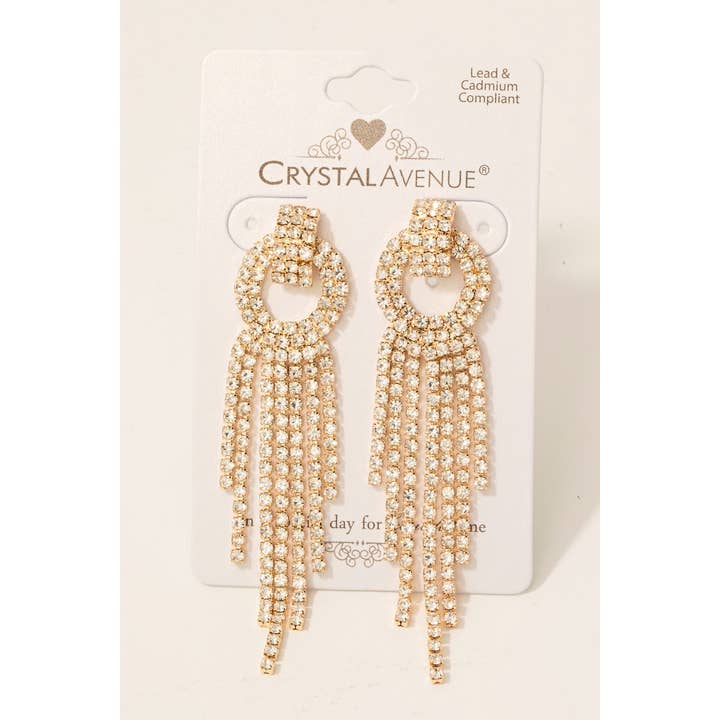 The Looks by Fame Accessories - Vendita all'ingrosso Orecchini pendenti - Orecchini pendenti con nappine e strass pavé