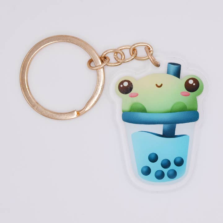 Boba Animal - Frog Keychain; Asian Keychains for wholesale by DoodlesbyIndy