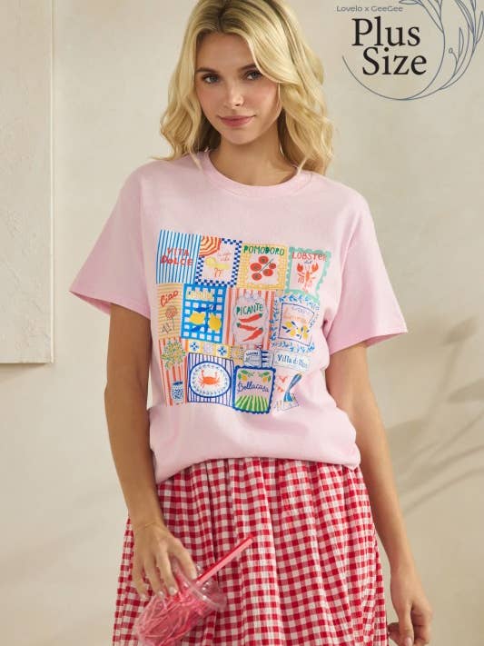 Plus size Food Tile Graphic Tee WT52625PL for wholesale by GeeGee x Lovelo