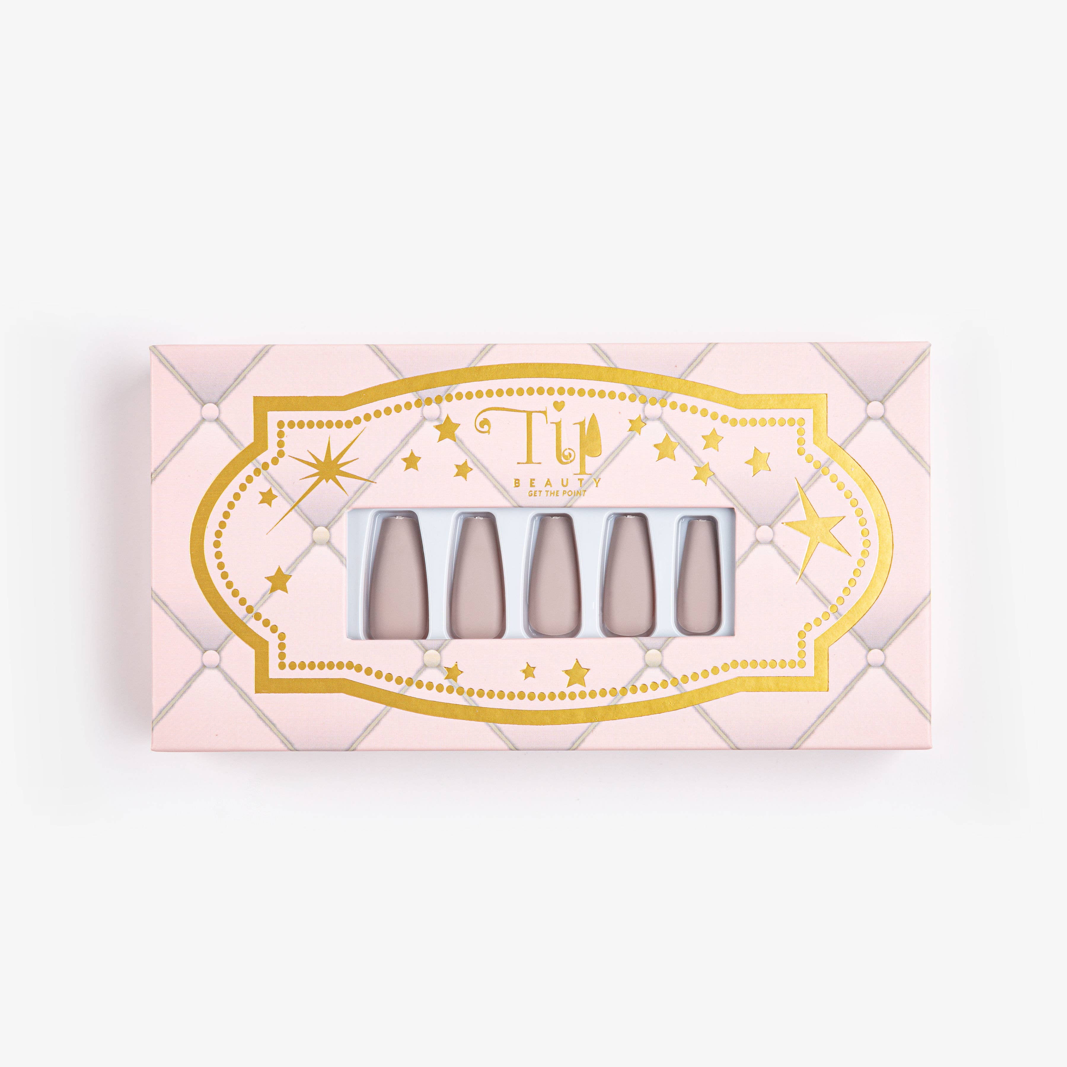 Tip Beauty - Vente Faux ongles/vernis en patch - Ongles faux en dégradé nude à blanc en forme de cercueil Clone Chic1